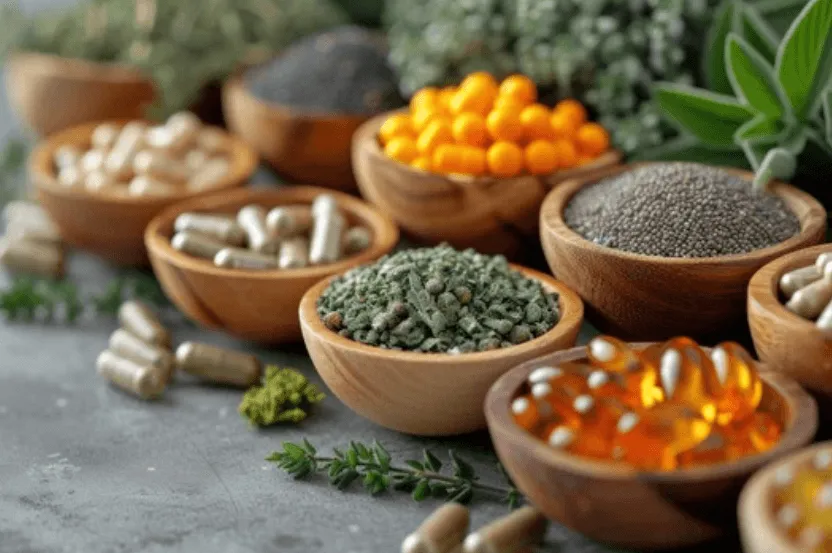 Una composizione di diverse piante officinali